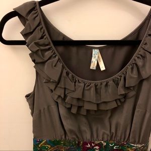 Anthropologie Ruffle Sleeveless Dress